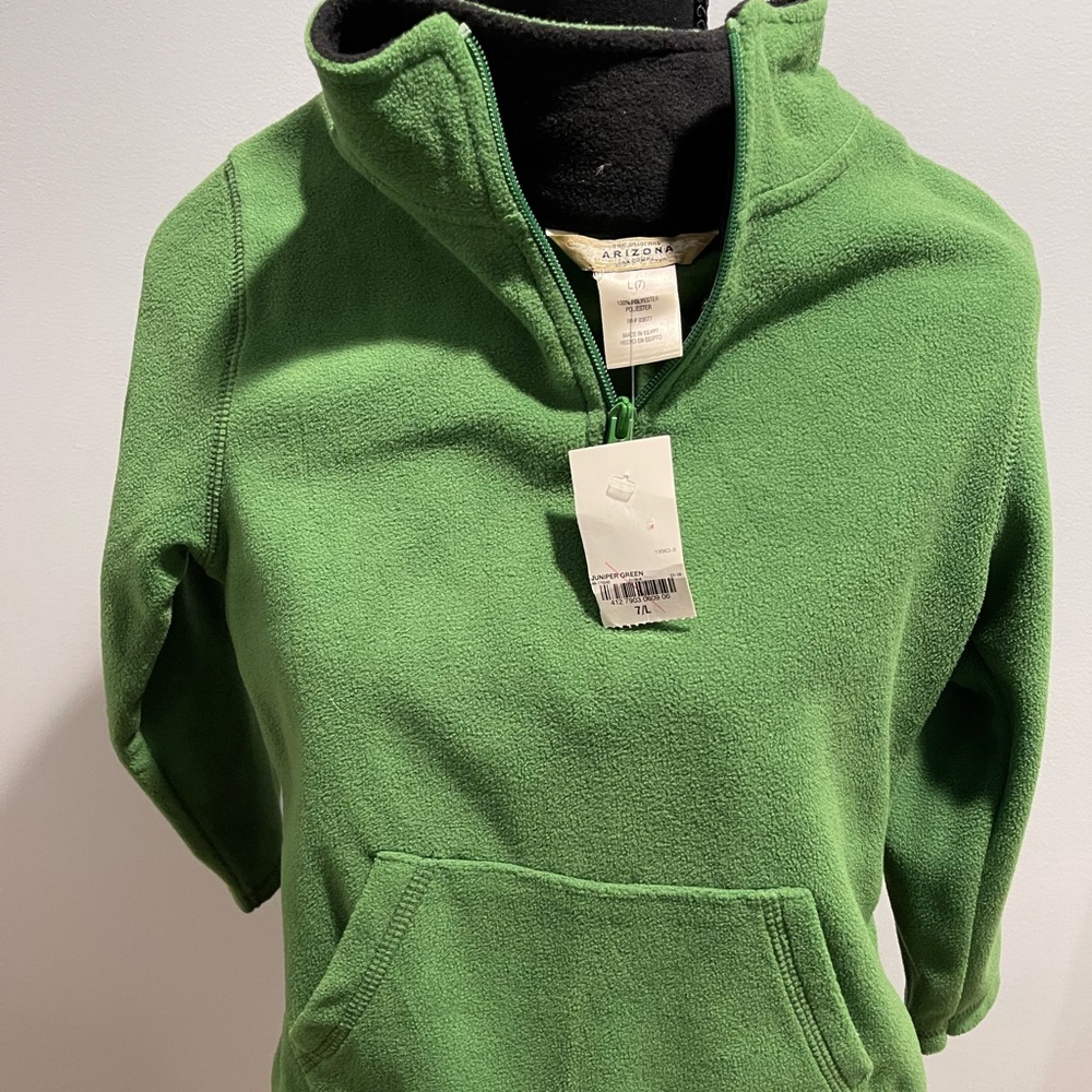 Green children’s quarter zip fleece